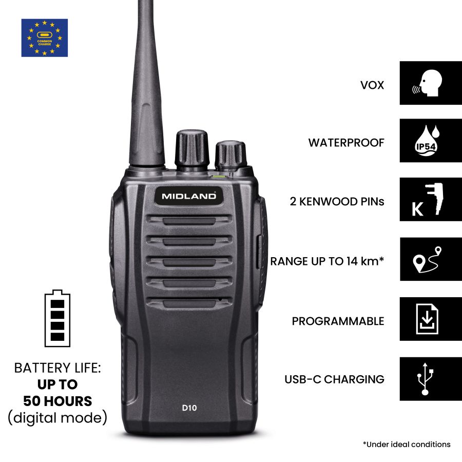 D10 la première radio numérique/analogique PMR446-DMR446