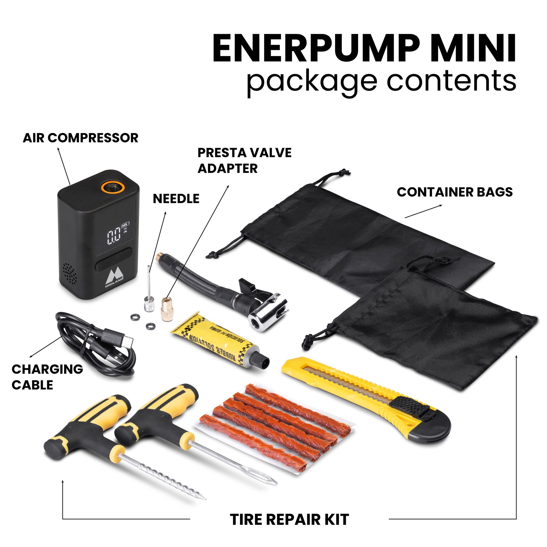 Enerpump Mini - Batterie externe avec compresseur à air